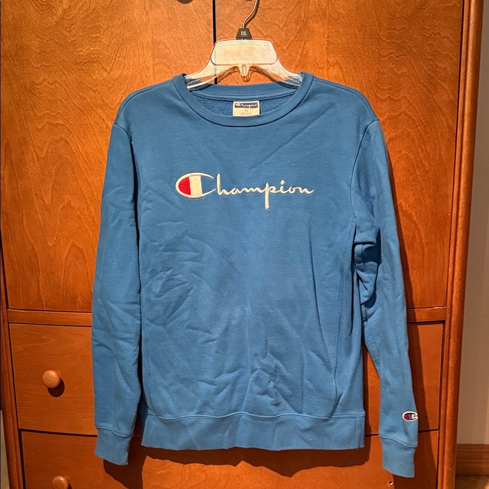 Champion Blue Crewneck Girls XL